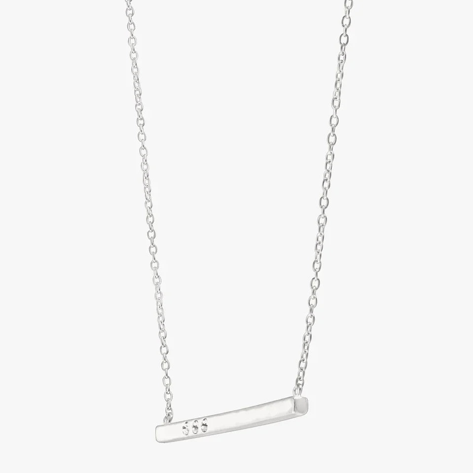 Hammered Silver Bar Necklace