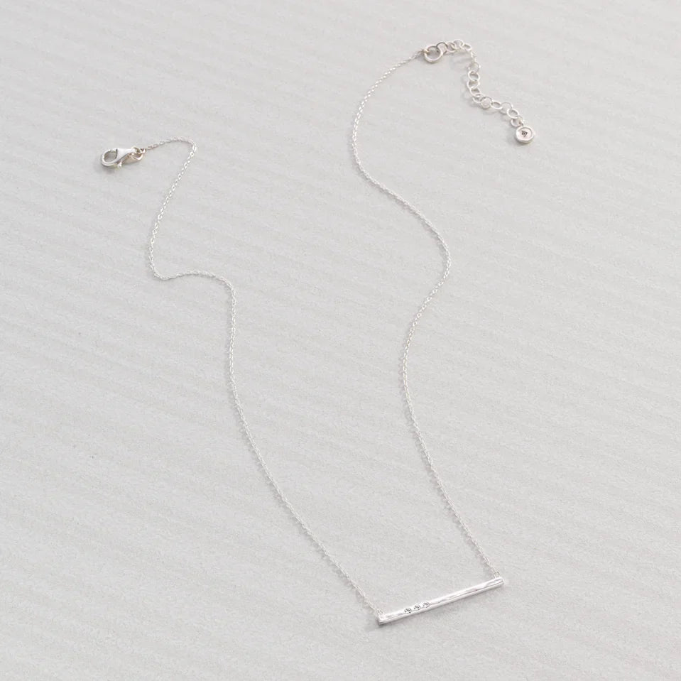 Hammered Silver Bar Necklace