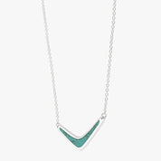 V Shaped Turquoise Inlay Silver Necklace