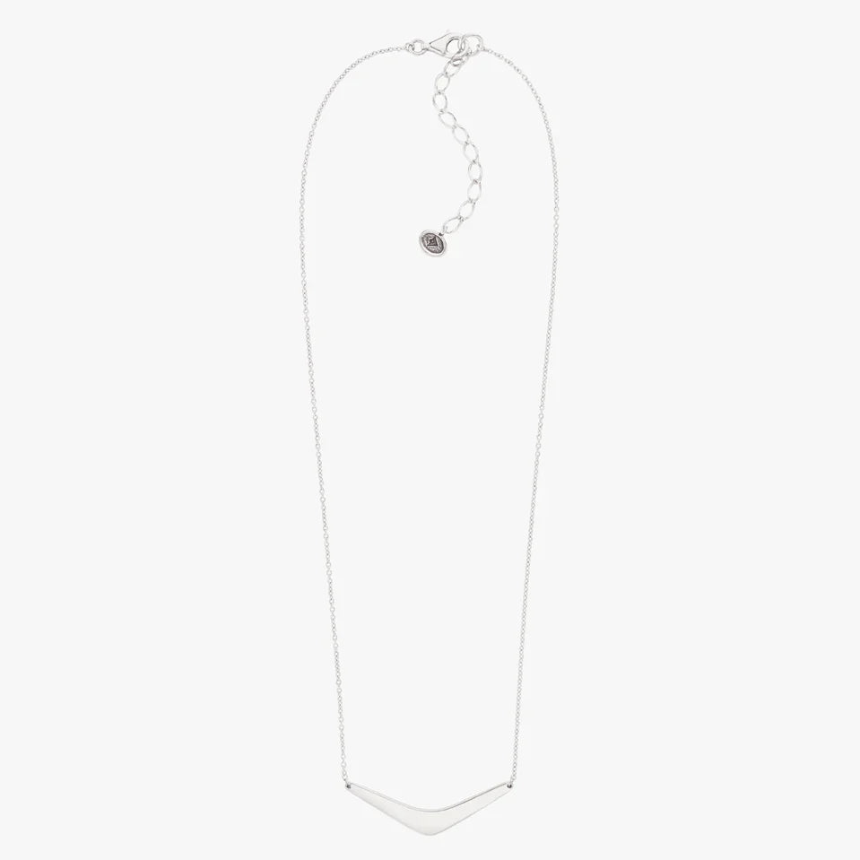 V Shaped Turquoise Inlay Silver Necklace