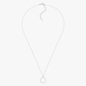 Sparkling Open Circle Silver Pendant Necklace