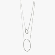 Silver Double Circle Layered Necklace