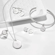 Silver Organic Disc Necklace