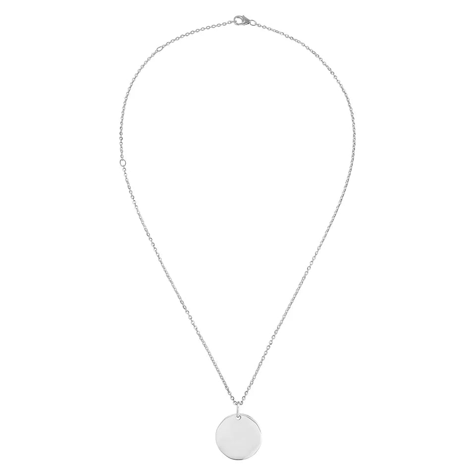 Silver Organic Disc Necklace