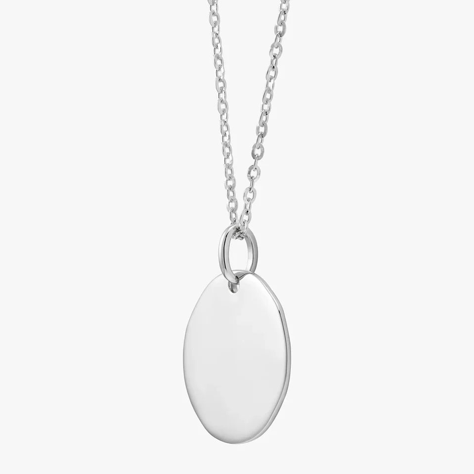 Silver Organic Disc Necklace