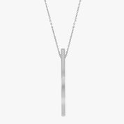Silver Vertical Bar Pendant Necklace