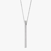 Silver Vertical Bar Pendant Necklace