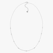 Station Diamond Accented Silver Necklace