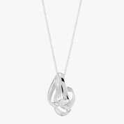 Silver Sculpted Knot Pendant Necklace