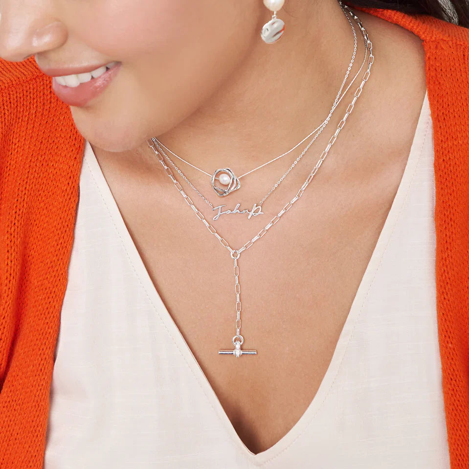 Silver Script Name Necklace