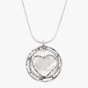 Vintage Heart Framed Silver Pendant Necklace