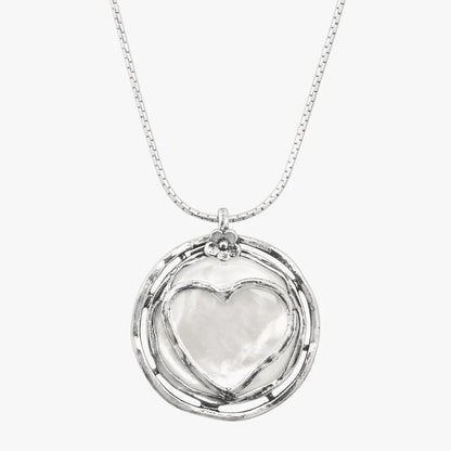 Carave Paris Mother of Pearl Heart Pendant Necklace