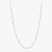 Silver Beaded Station Necklace