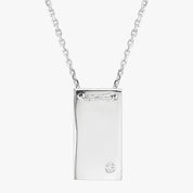Minimal Polished Bar Silver Necklace