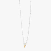 Interlocking Dual Ring Silver Necklace