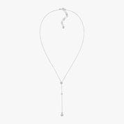 Linear Drop Diamond Accented Silver Necklace