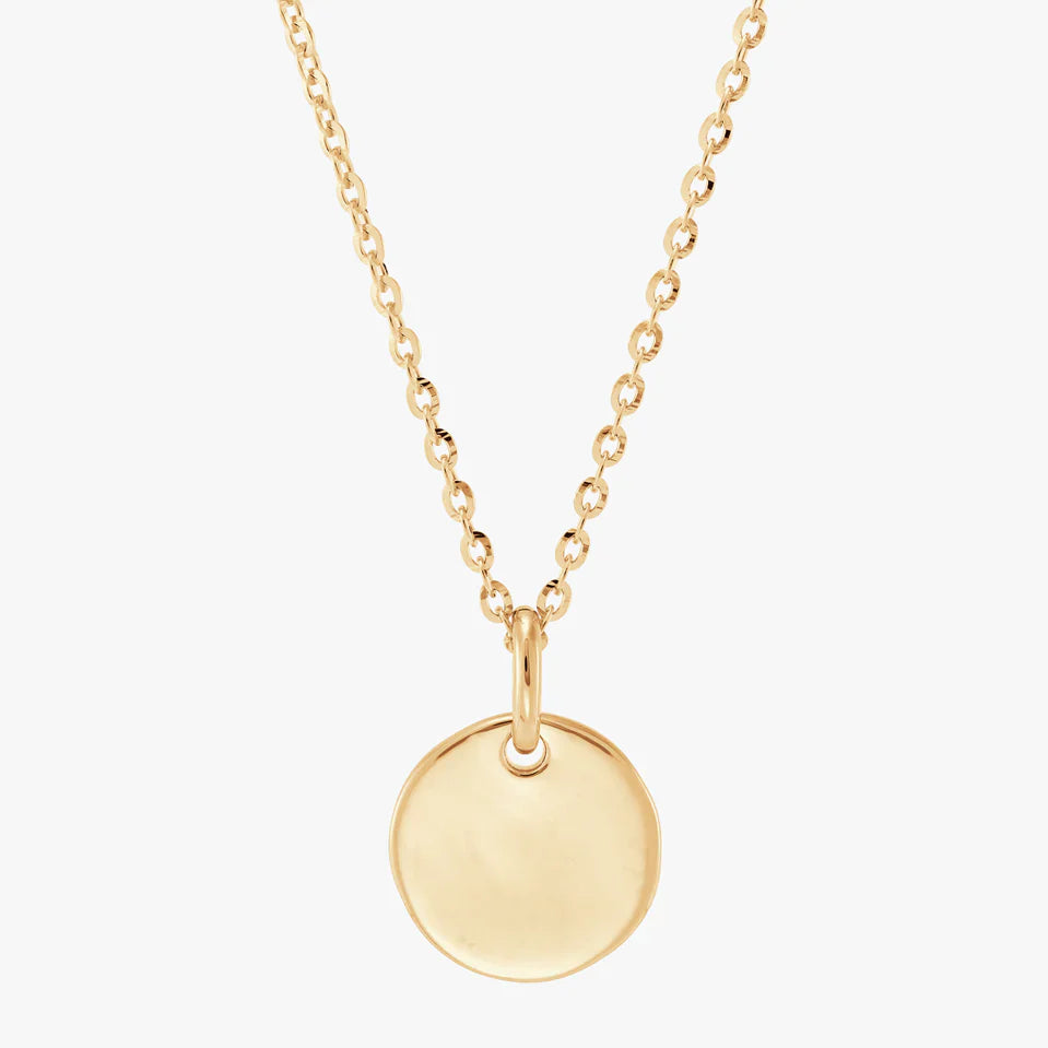Polished Disc Silver Pendant Necklace
