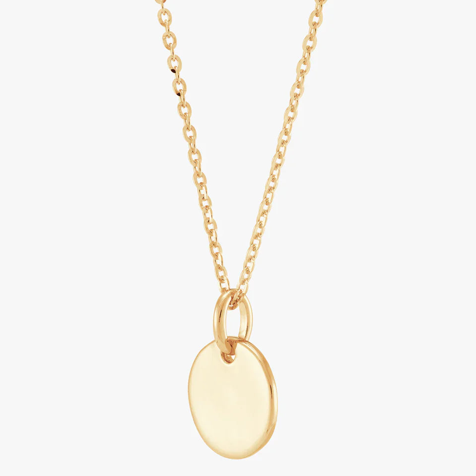 Polished Disc Silver Pendant Necklace