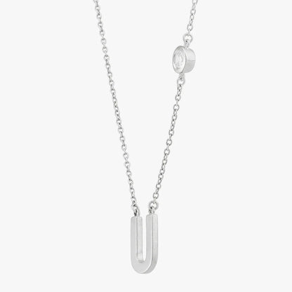 Carave Paris Minimalist U Link Solitaire Necklace