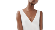Silver Diamond Key Pendant Necklace