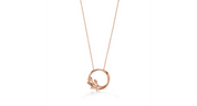 Silver Leaf Circle Pendant Necklace