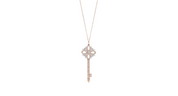 Silver Diamond Key Pendant Necklace