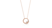 Silver Leaf Circle Pendant Necklace