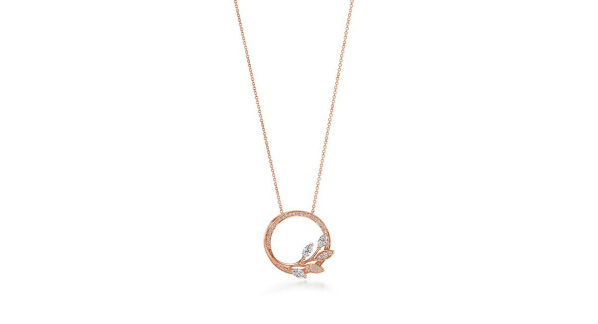 Carave Paris Floral Circle Halo Pendant Necklace