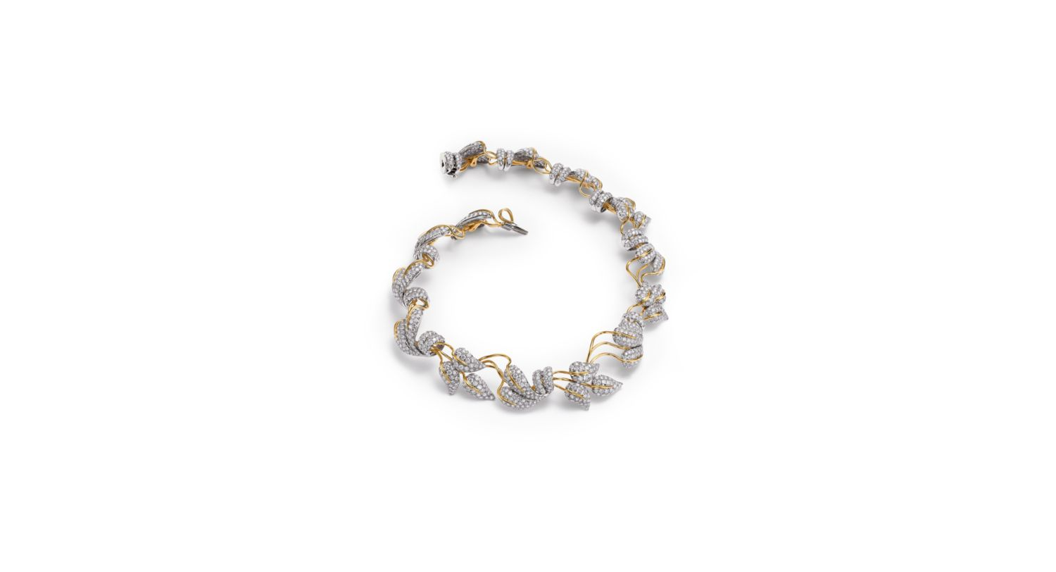 Silver Twisted Vine Stone Bracelet