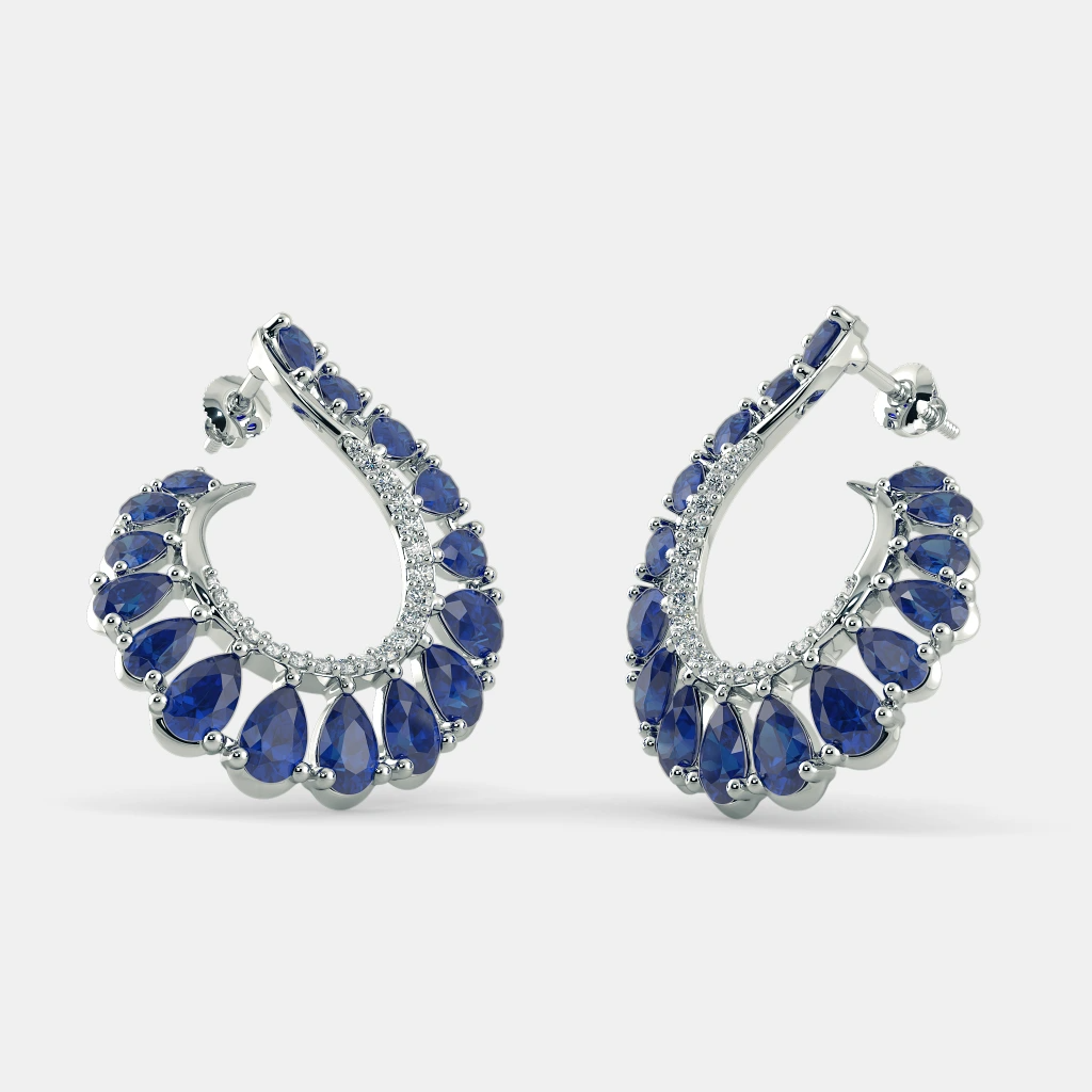 Carave Paris Sapphire Teardrop Hoop Earrings