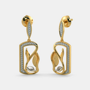 Silver Abstract Diamond Drop Earrings