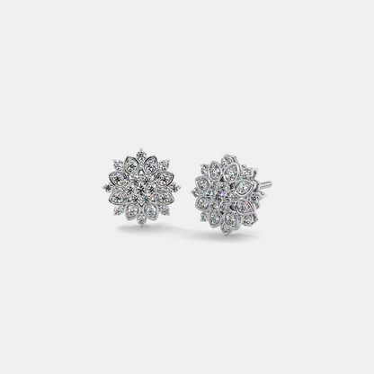 Carave Paris Radiant Snowflake Floral Stud Earrings
