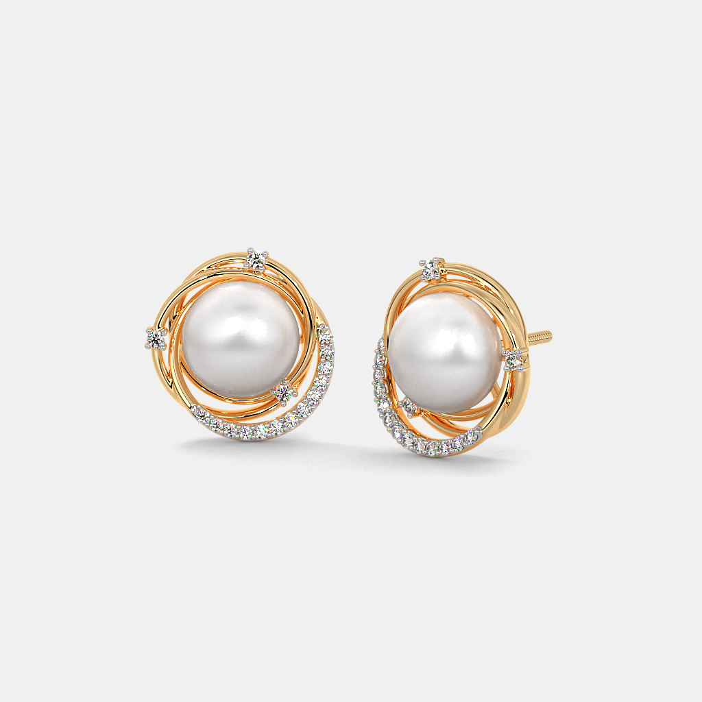 Carave Paris Pearl Halo Circle Stud Earrings