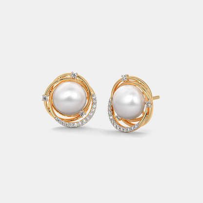 Carave Paris Pearl Halo Circle Stud Earrings