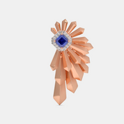 Silver Geometric Fan Diamond Stud Earring