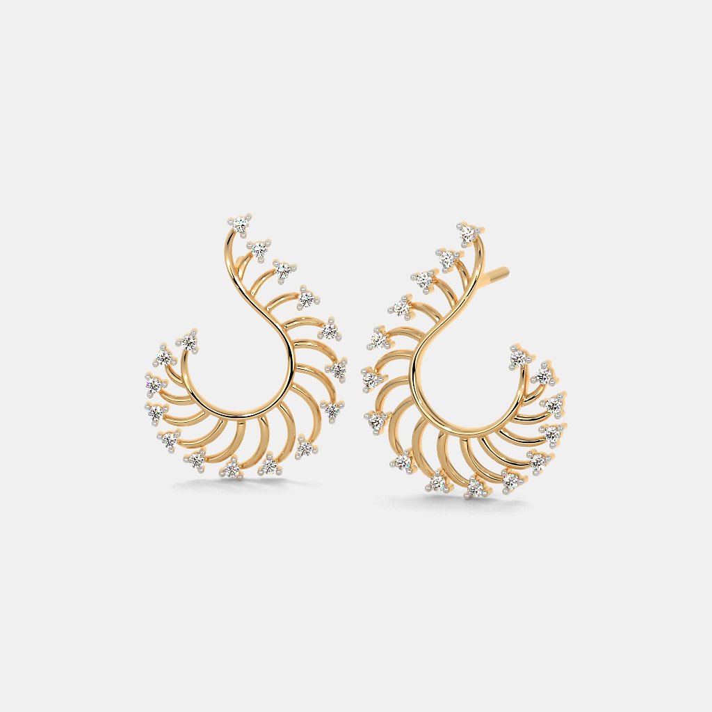 Carave Paris Celestial Sunburst Spiral Stud Earrings