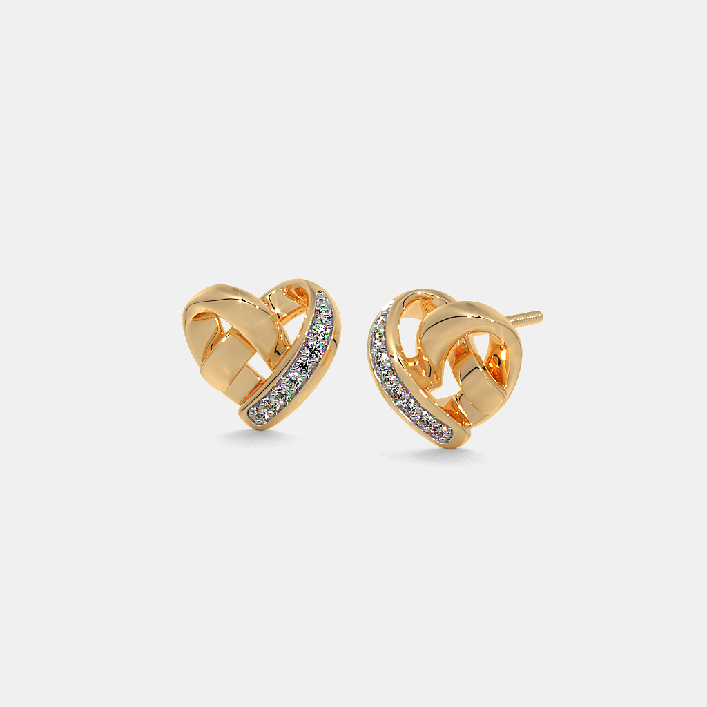 Carave Paris Pavé Heart Knot Stud Earrings