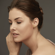 Silver Geometric Diamond Stud Earrings
