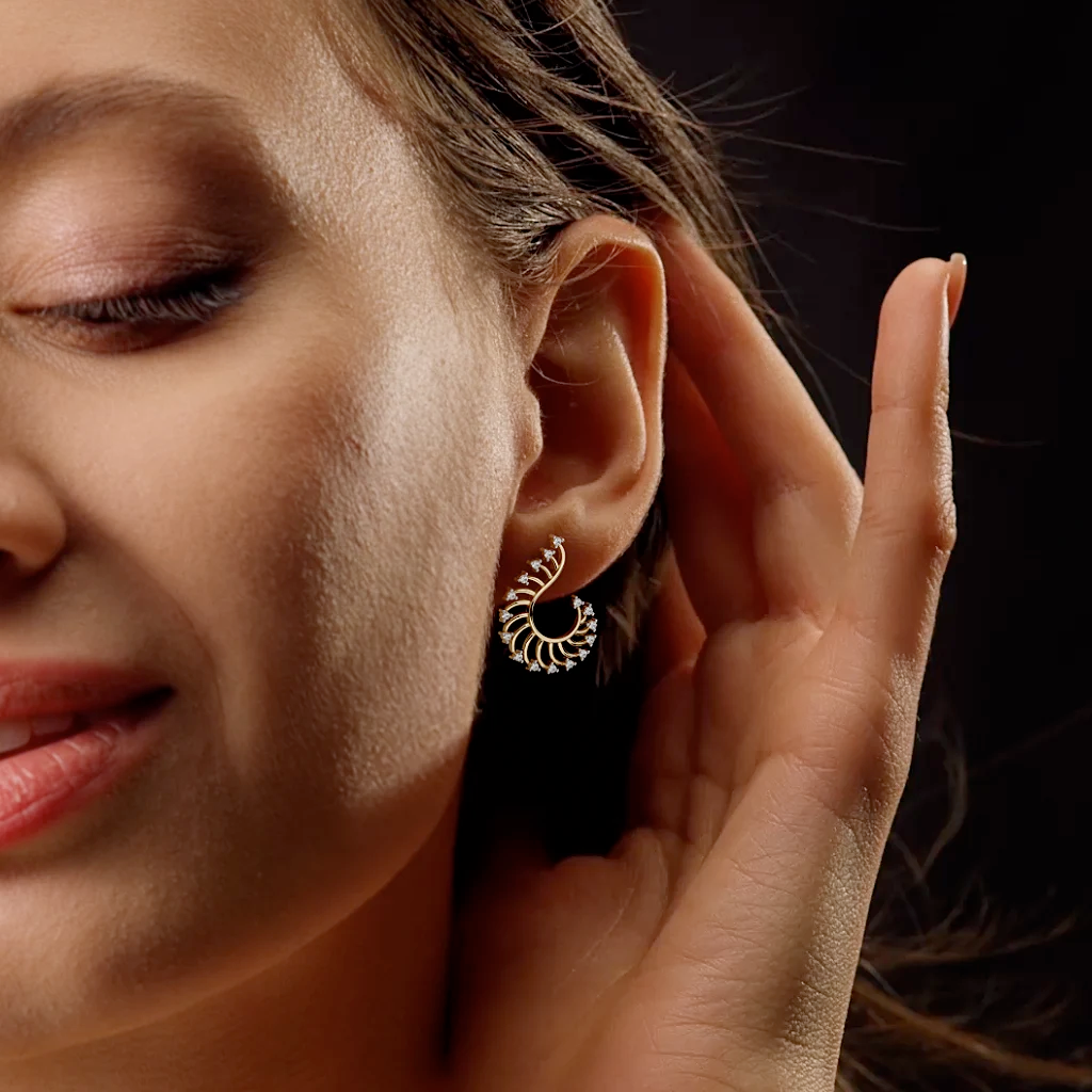 Carave Paris Celestial Sunburst Spiral Stud Earrings