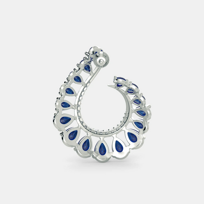 Carave Paris Sapphire Teardrop Hoop Earrings