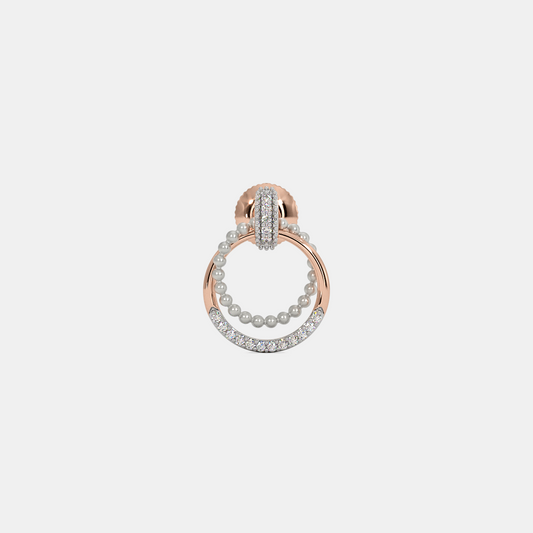 Carave Paris Pearl Pavé Circle Drop Stud Earrings