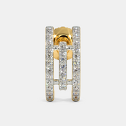 Silver Linear Diamond Accent Stud Earrings