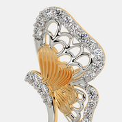 Silver Butterfly Diamond Stud Earrings