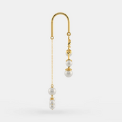 Silver Botanical Pearl Drop Earrings