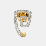 Silver Spiral Diamond Stud Earrings