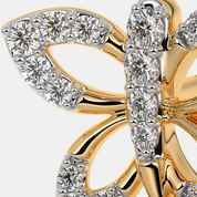 Silver Butterfly Diamond Stud Earrings