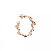 Silver Leaf Hoop Earrings