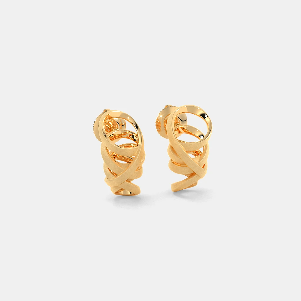 Silver Interwoven Twist Stud Earrings