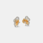 Silver Butterfly Diamond Stud Earrings