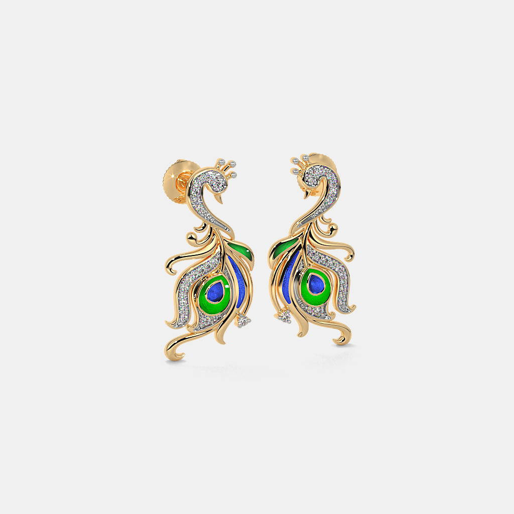 Carave Paris Peacock Inspired Pavé Stud Earrings